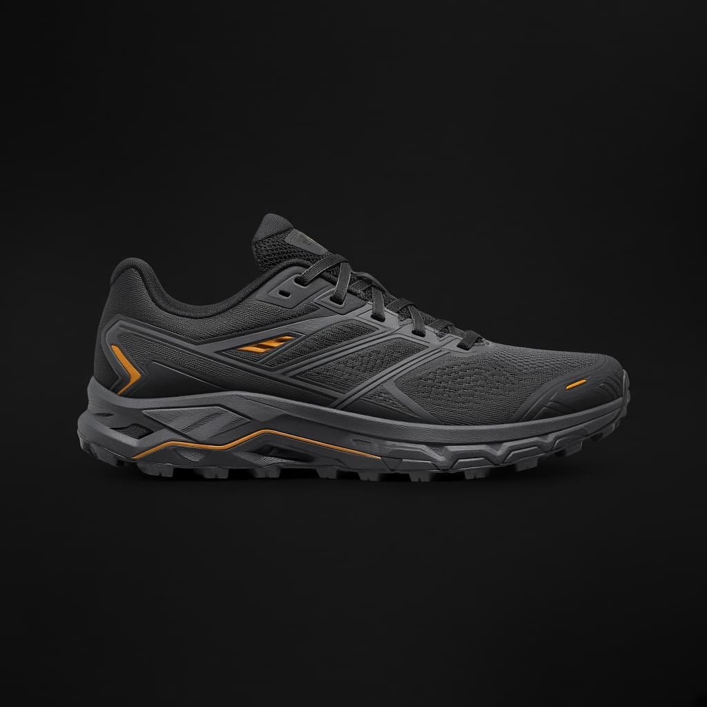 Chaussure de trail noire, 98 €